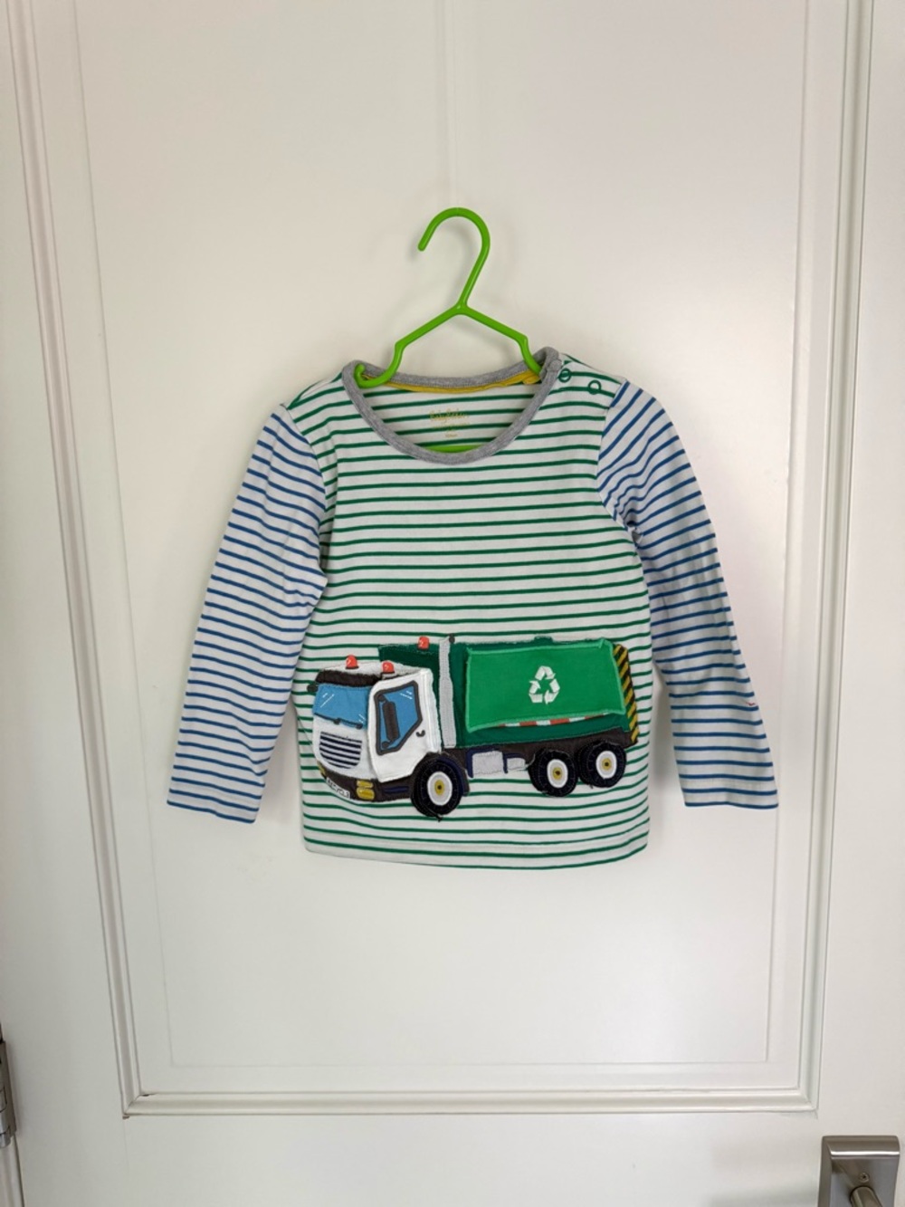 Baby Boden Appliqué Recycling Truck Lift the Flap Long Sleeve Shirt 3-4Y 3T 4T